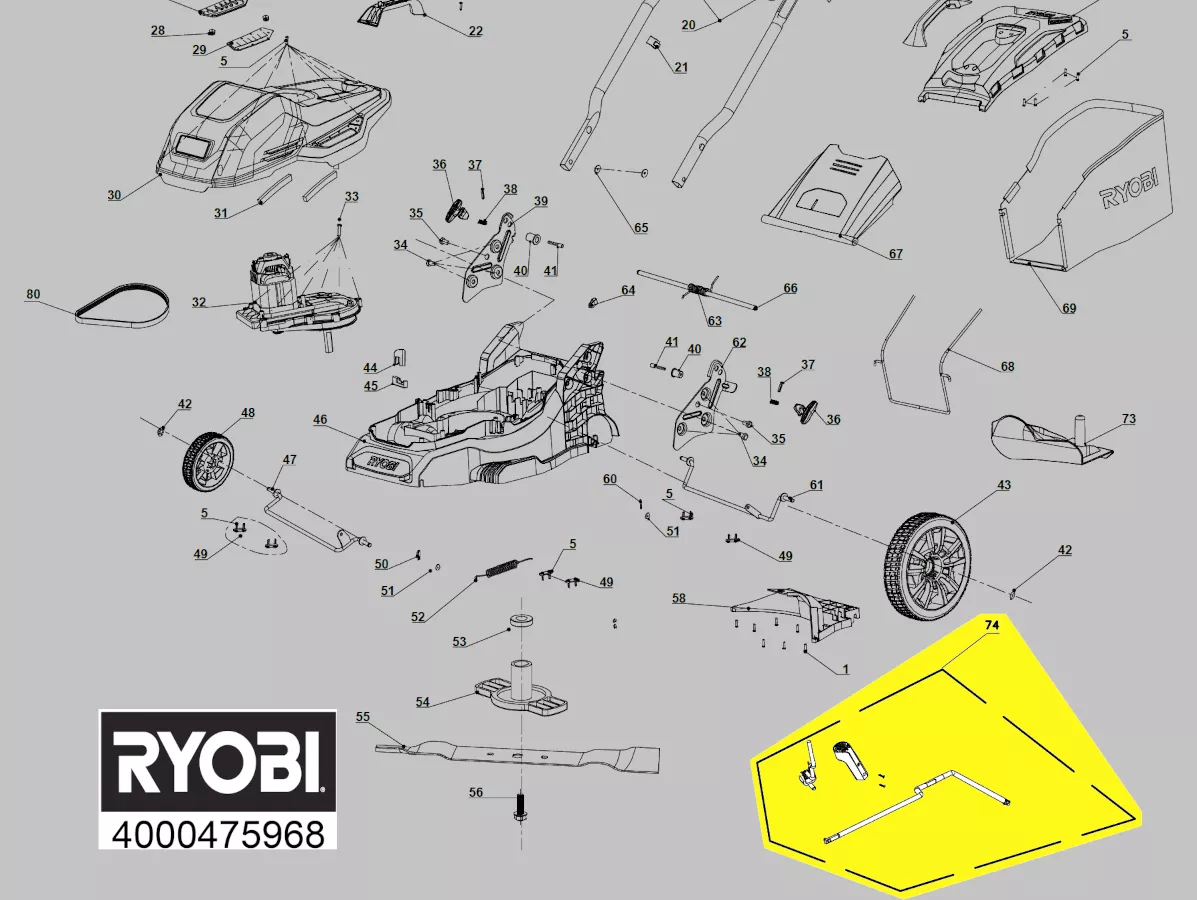 dispositif réglage hauteur coupe réf. 5131046176 Ryobi